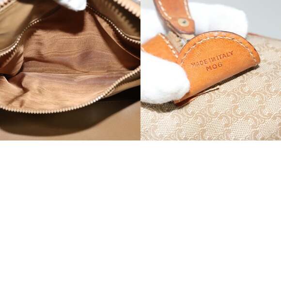 CELINE Macadam Canvas Hand Bag Pvc Beige Gold - Picture 12 of 12